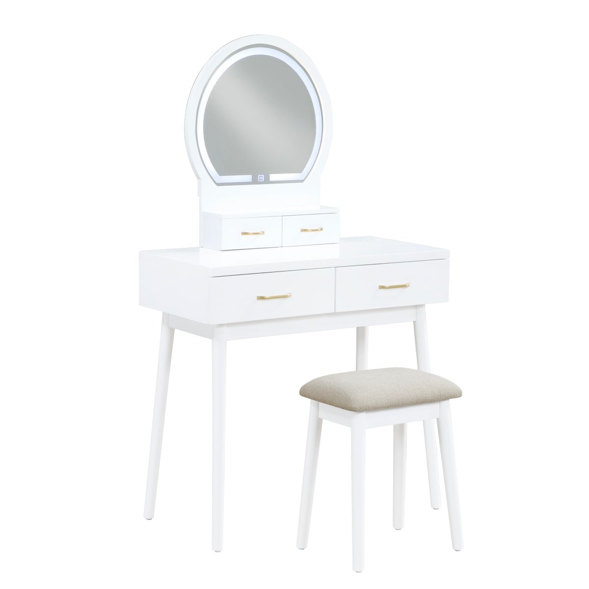 Camilla - Vanity Dresser With Mirror And Stool