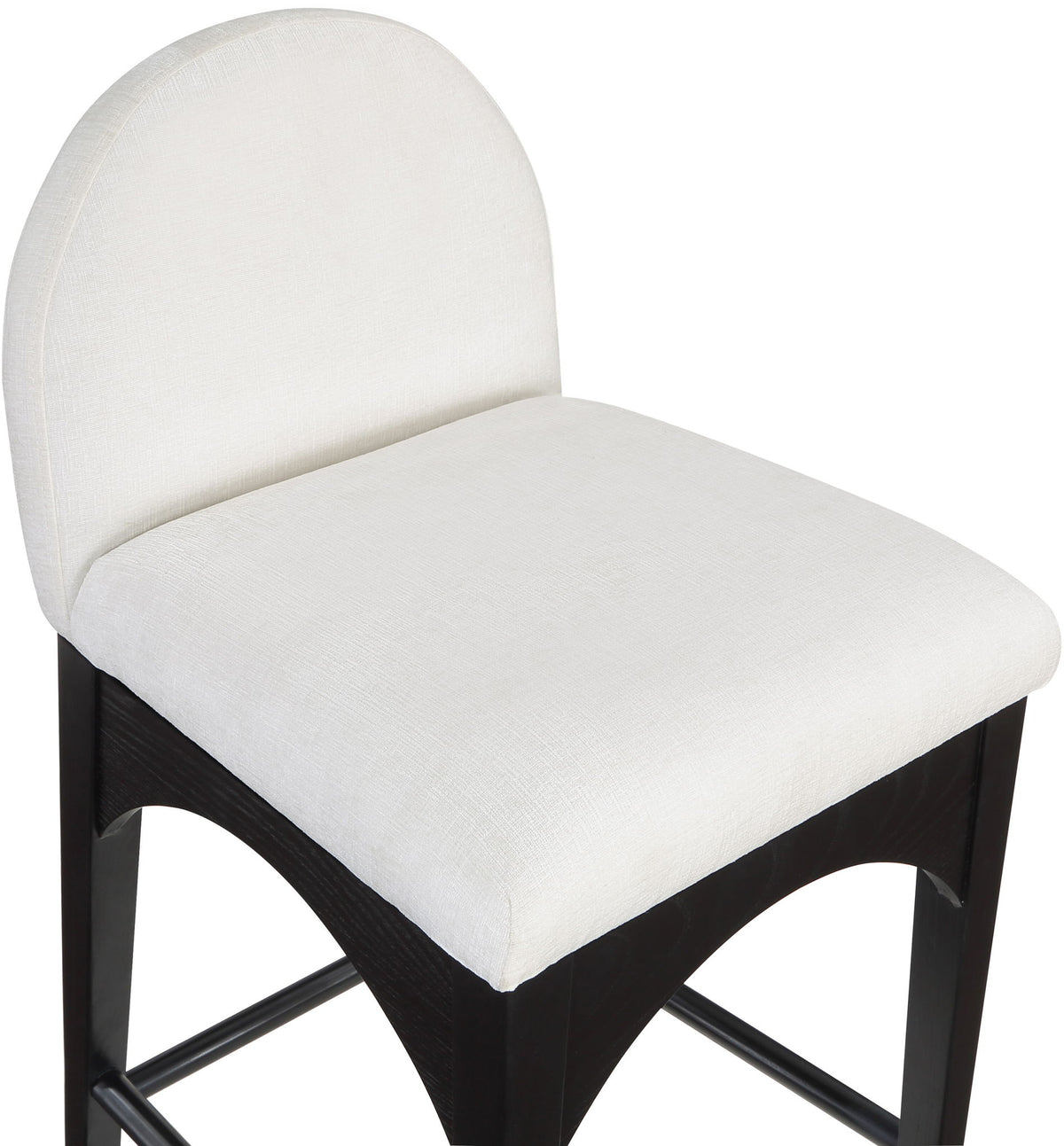 Waldorf - Chenille Stool With Black Legs