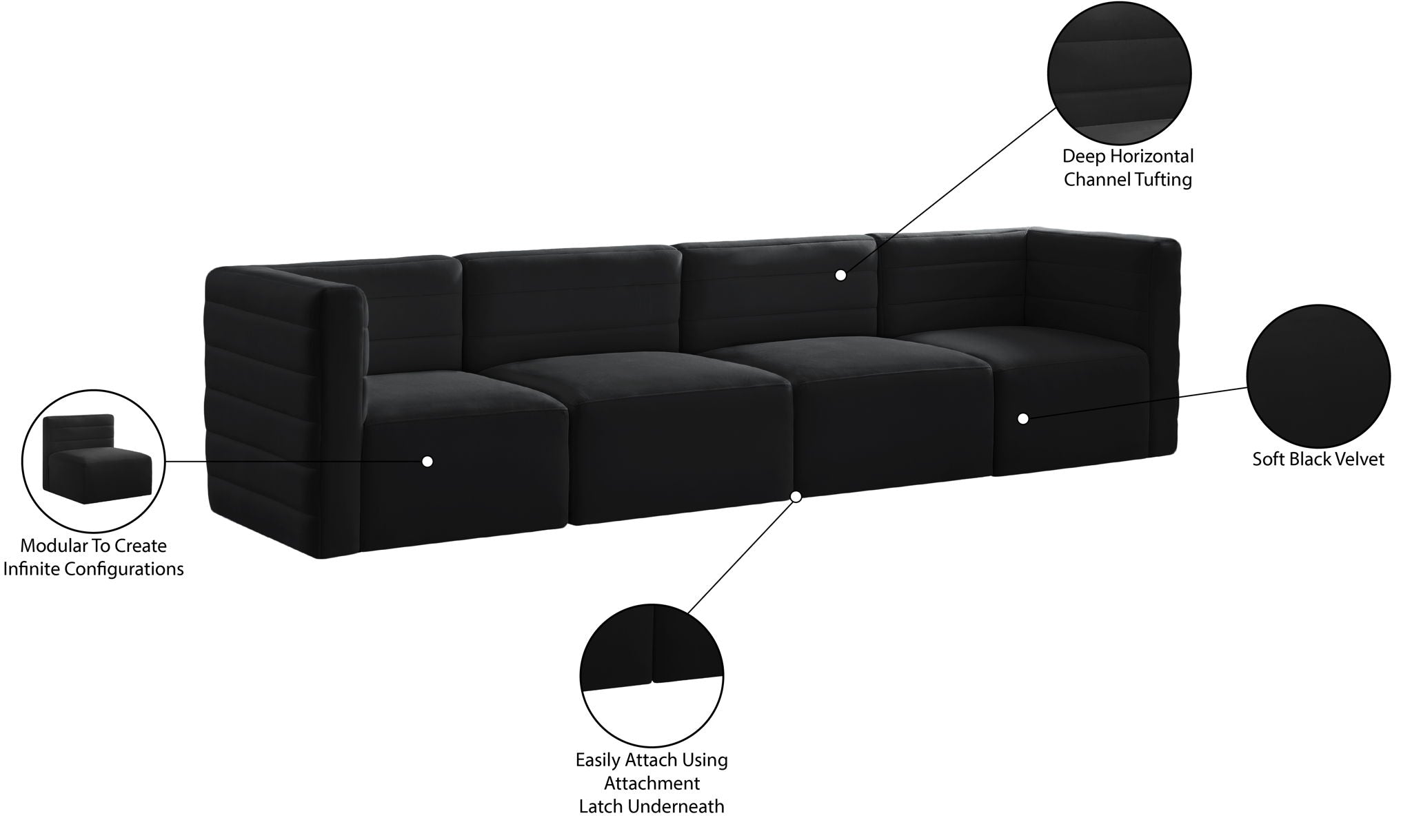 Quincy - Modular 4 Seat Sofa