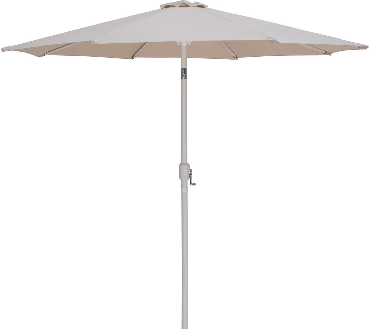 Fiji - Aluminum Patio Umbrella With Round Teak And White Base