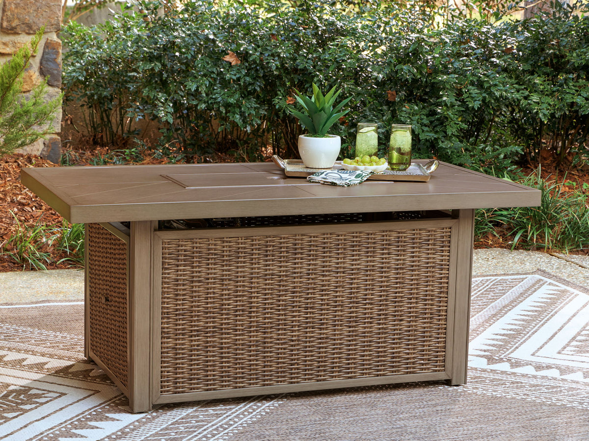 Laguna Heights - Rectangular Fire Pit Table - Beige