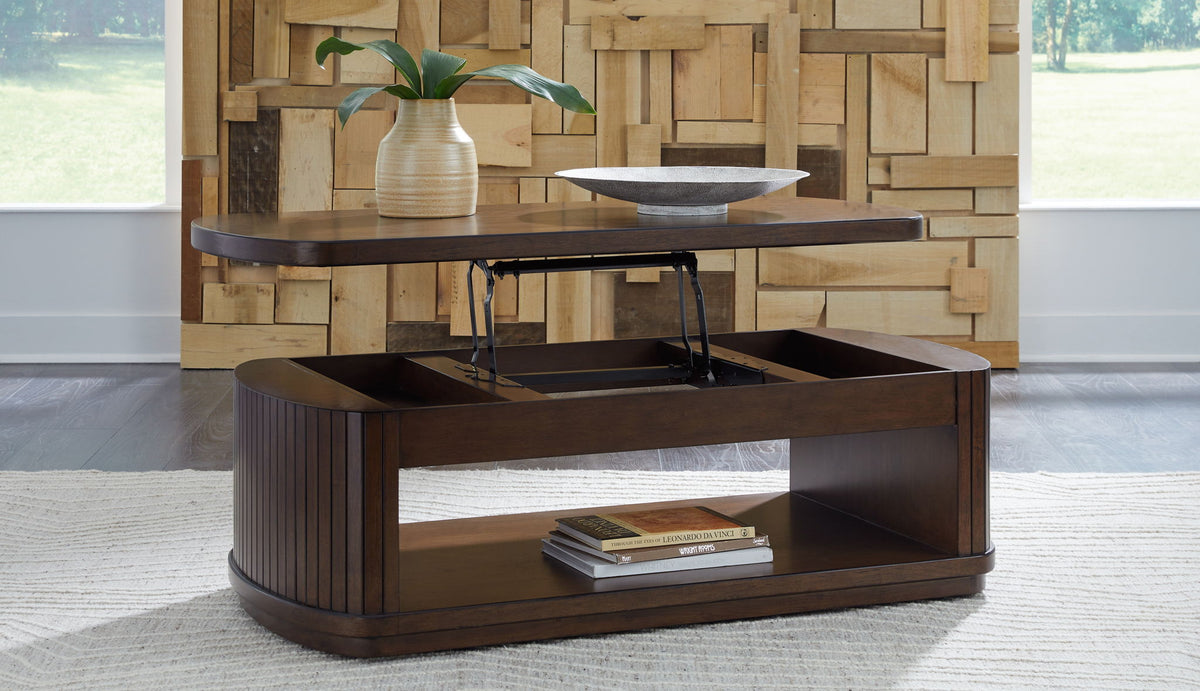 Korestone - Lift Top Cocktail Table - Dark Brown