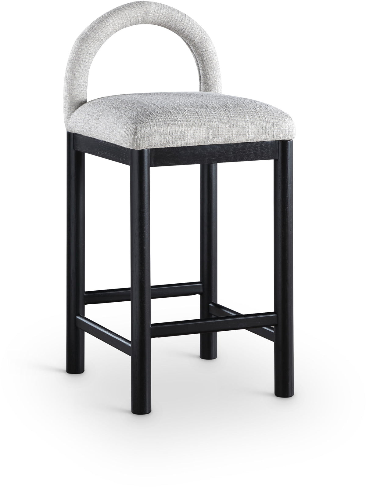 Conrad - Linen Counter Stool With Black Legs
