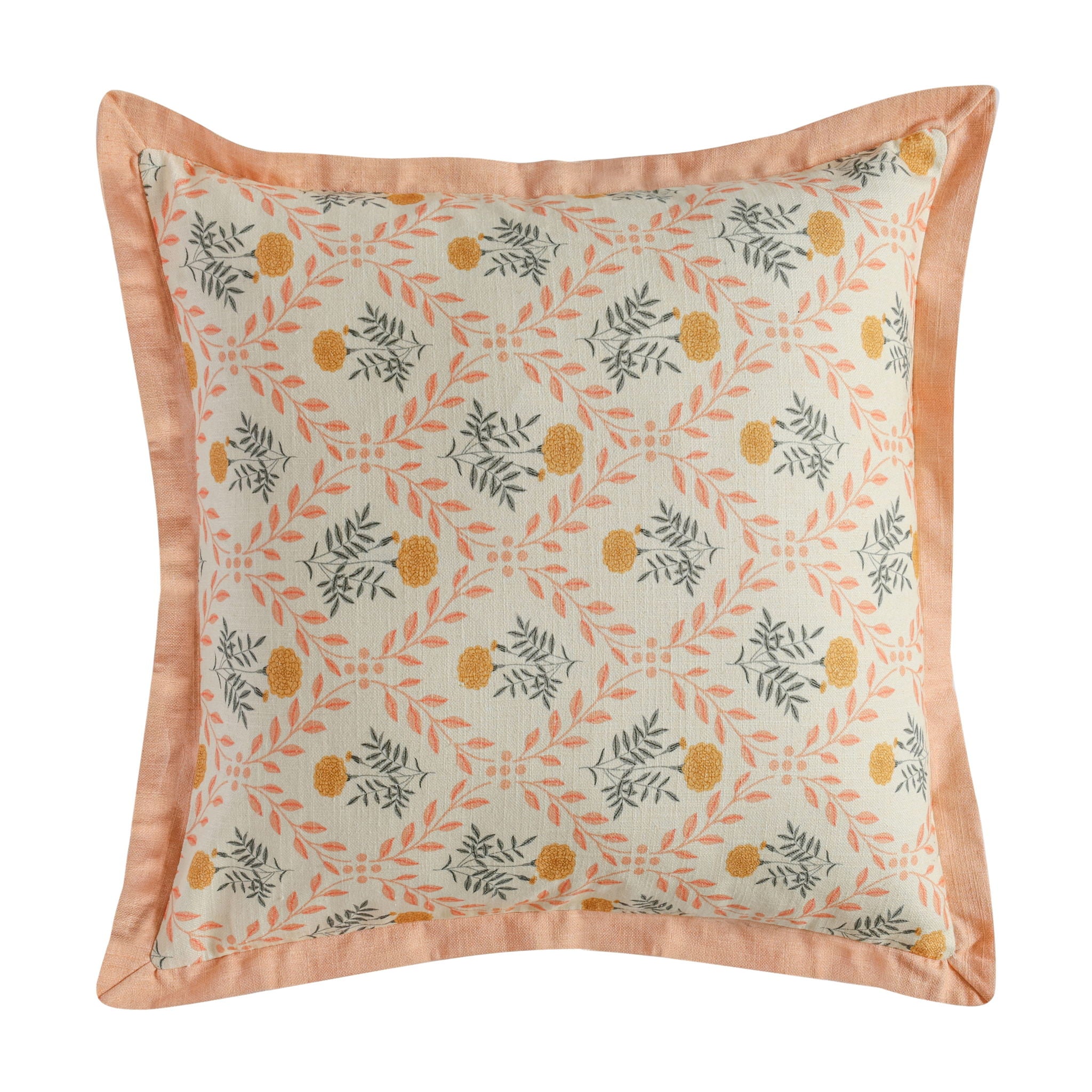 Dolce - 20" Natural Cotton Throw Pillow, Cover - Blush Pink