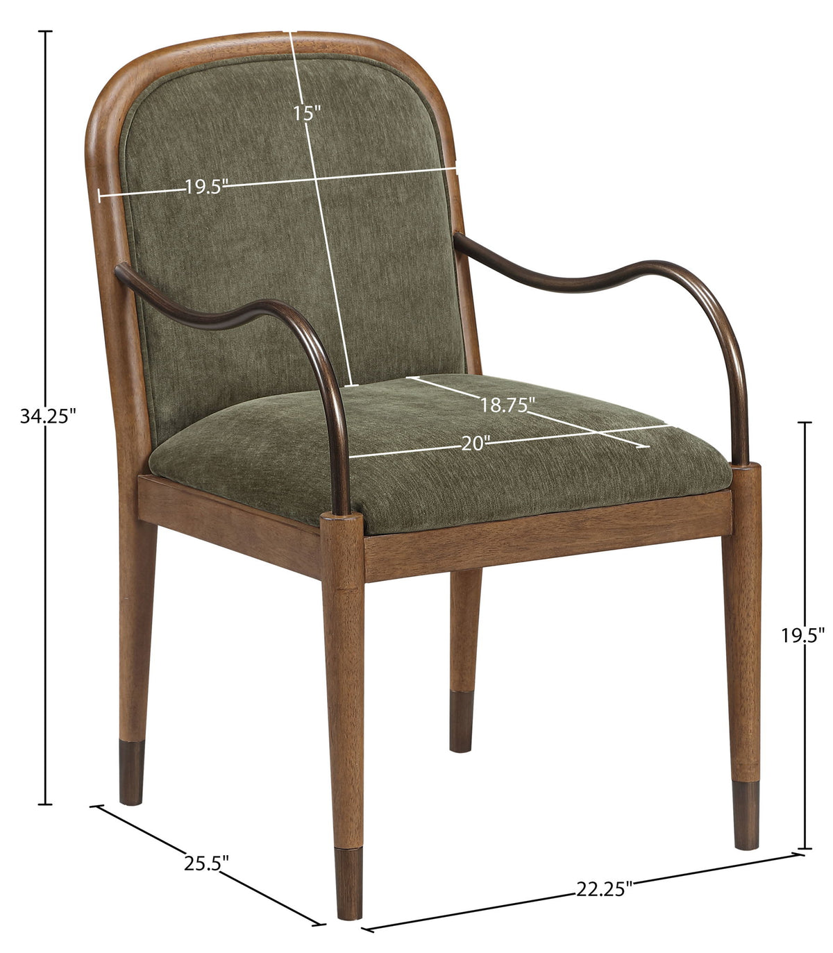 Cambria - Fabric Upholstered Dining Arm Chair