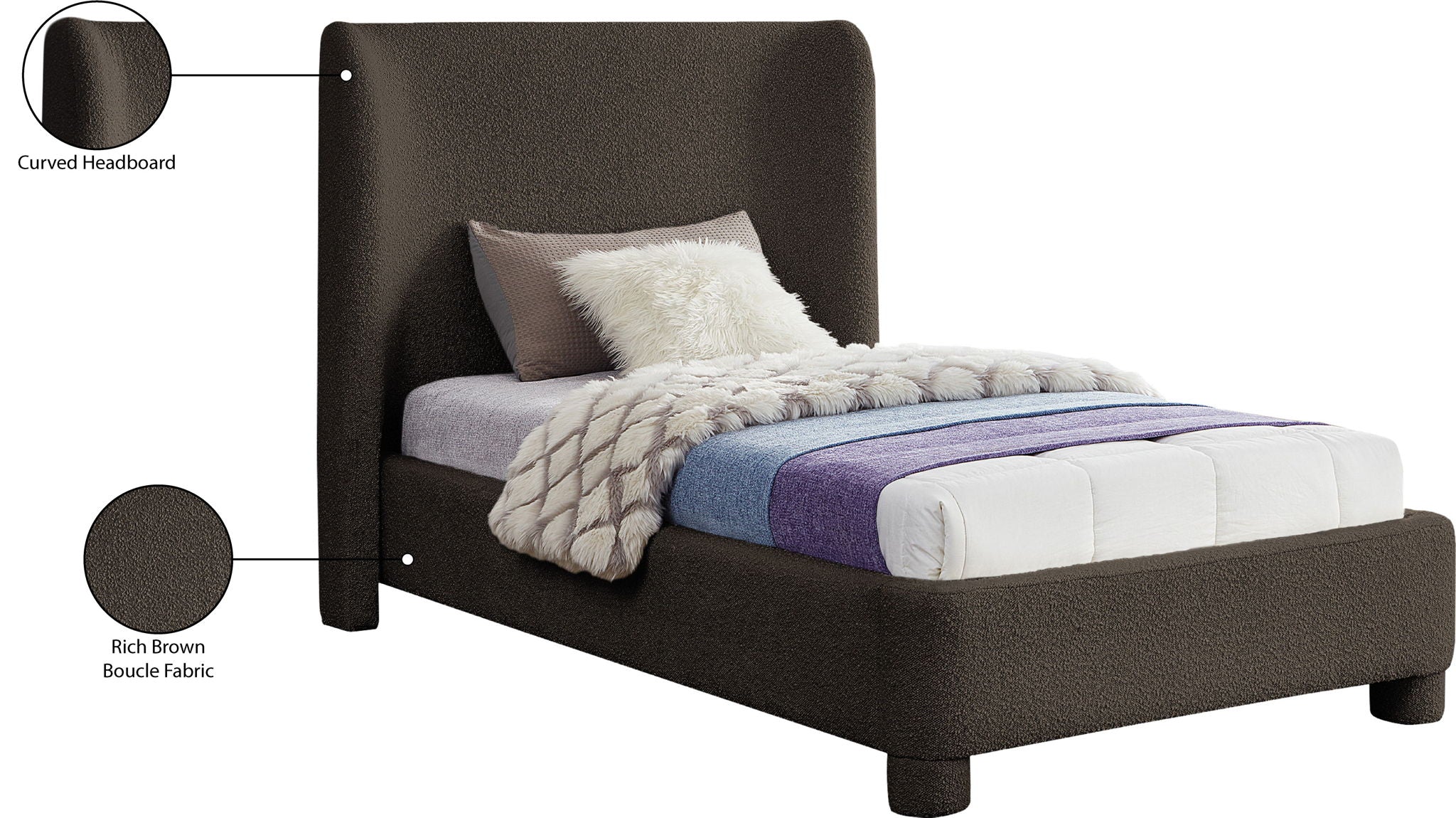 Penny - Boucle Fabric Bed