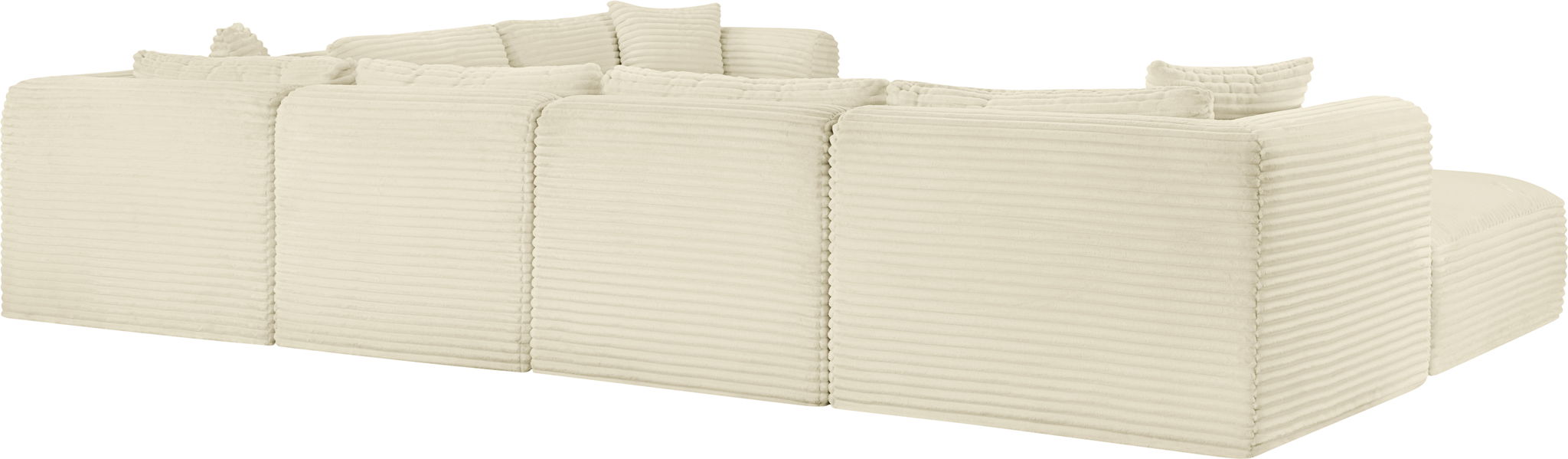 Shaggy - 7 Piece Modular U-Shaped Sectional With Ottoman