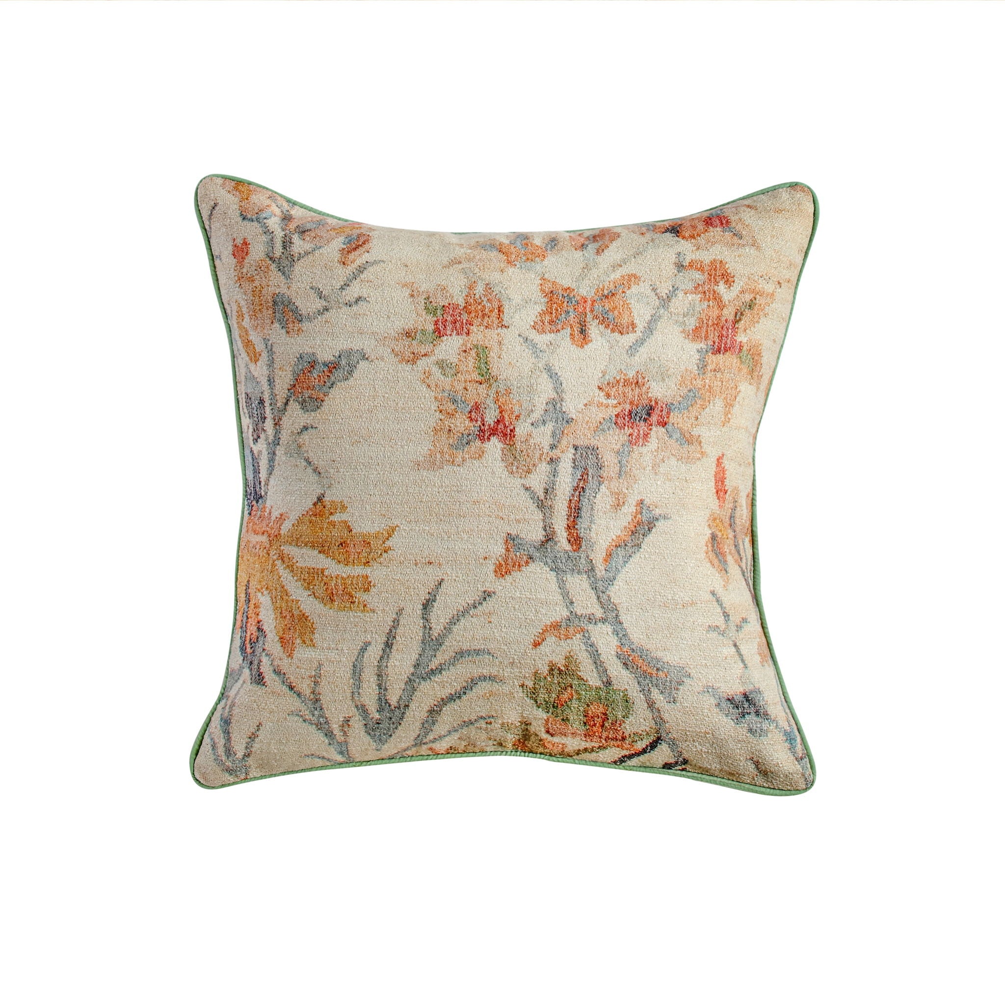 Taman - 20" Natural Cotton Accent Pillow Cover - Summer Florals