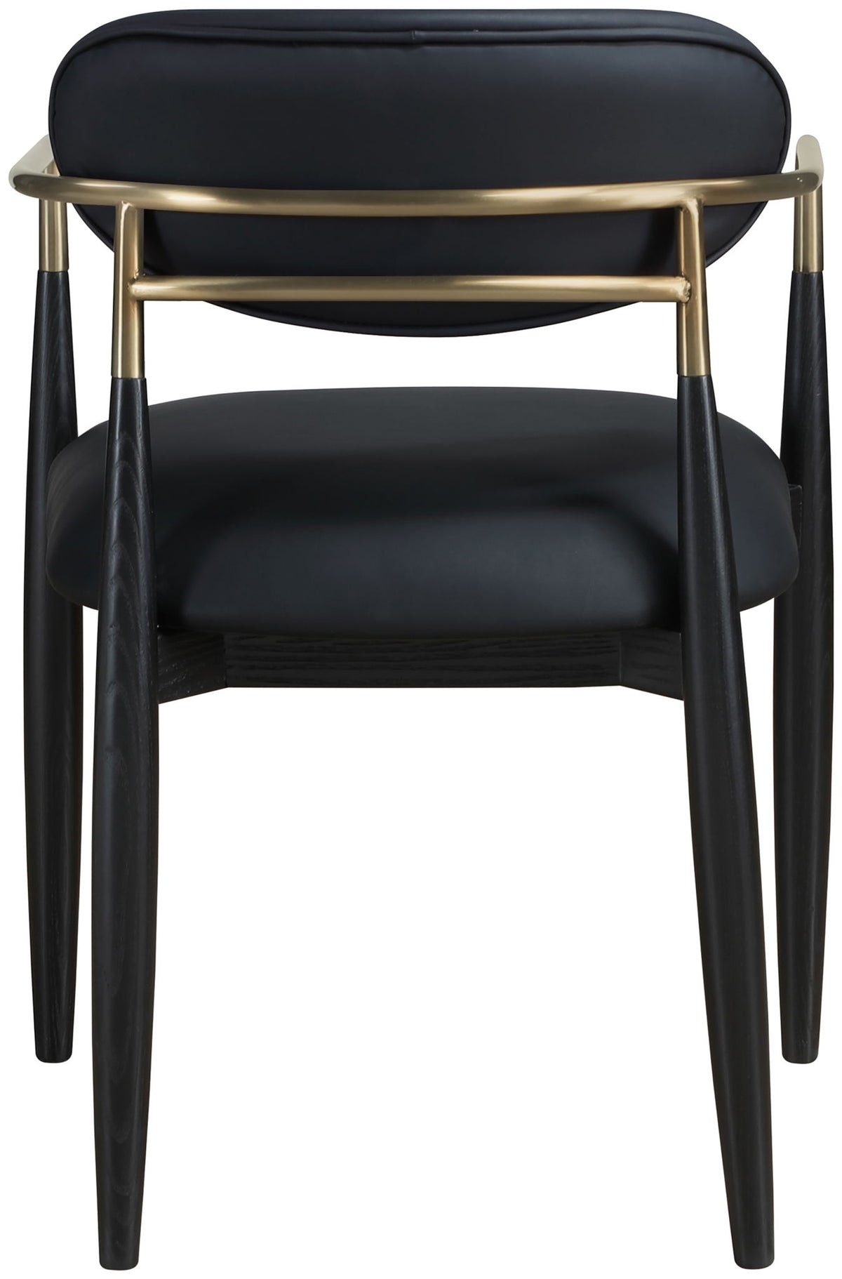 Riccio - Faux Leather Dining Arm Chair (Set of 2) - Black And Gold Frame