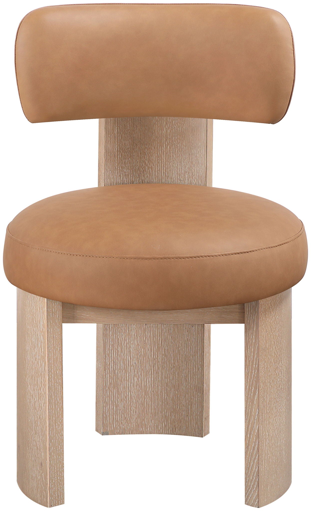 Atelier - Vegan Leather Upholstered Dining Chair (Set of 2) - Painted Natural Frame