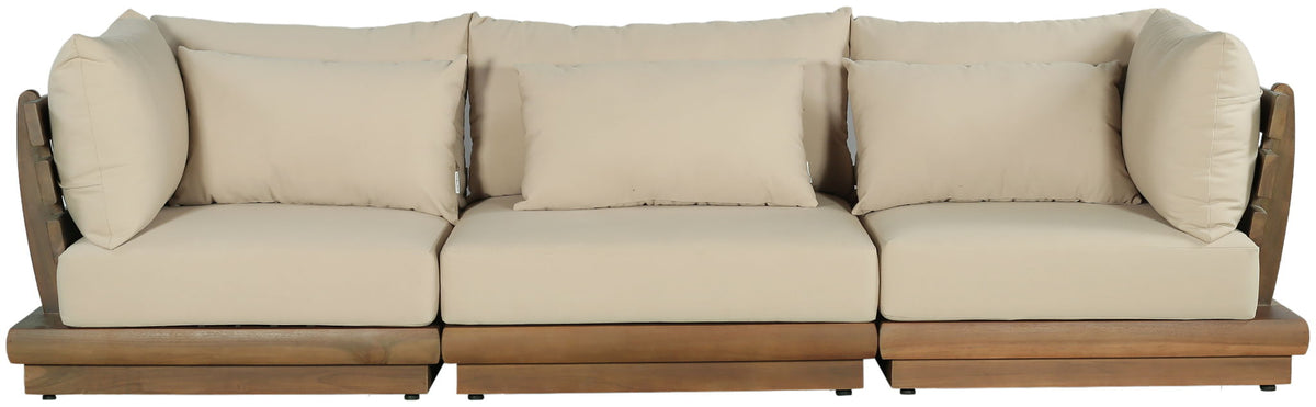 Mirella - 3 Piece Water Resistant Fabric Upholstered Outdoor Patio Modular Sofa