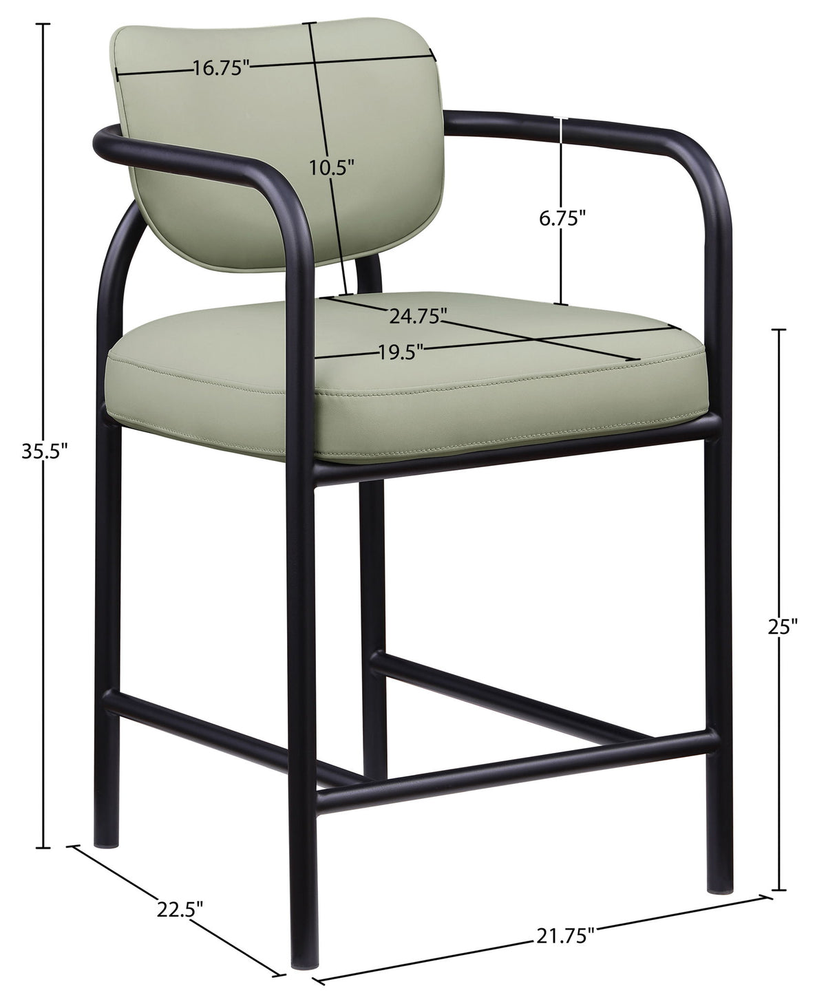 Serava - Vegan Leather Upholstered Bar Stool