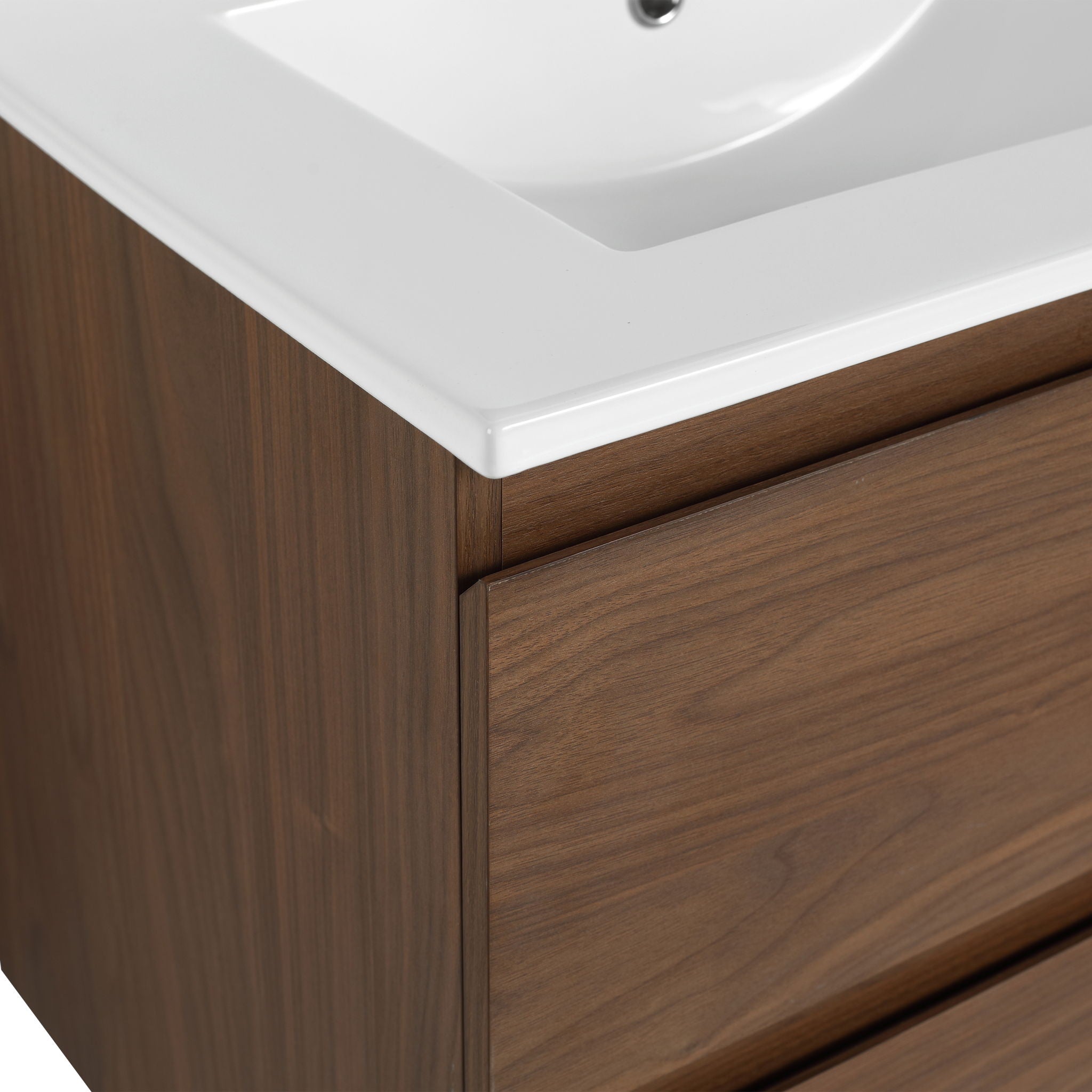 Wall Mounted Bathroom Vanity & Sink, 2 Soft Close Drawers