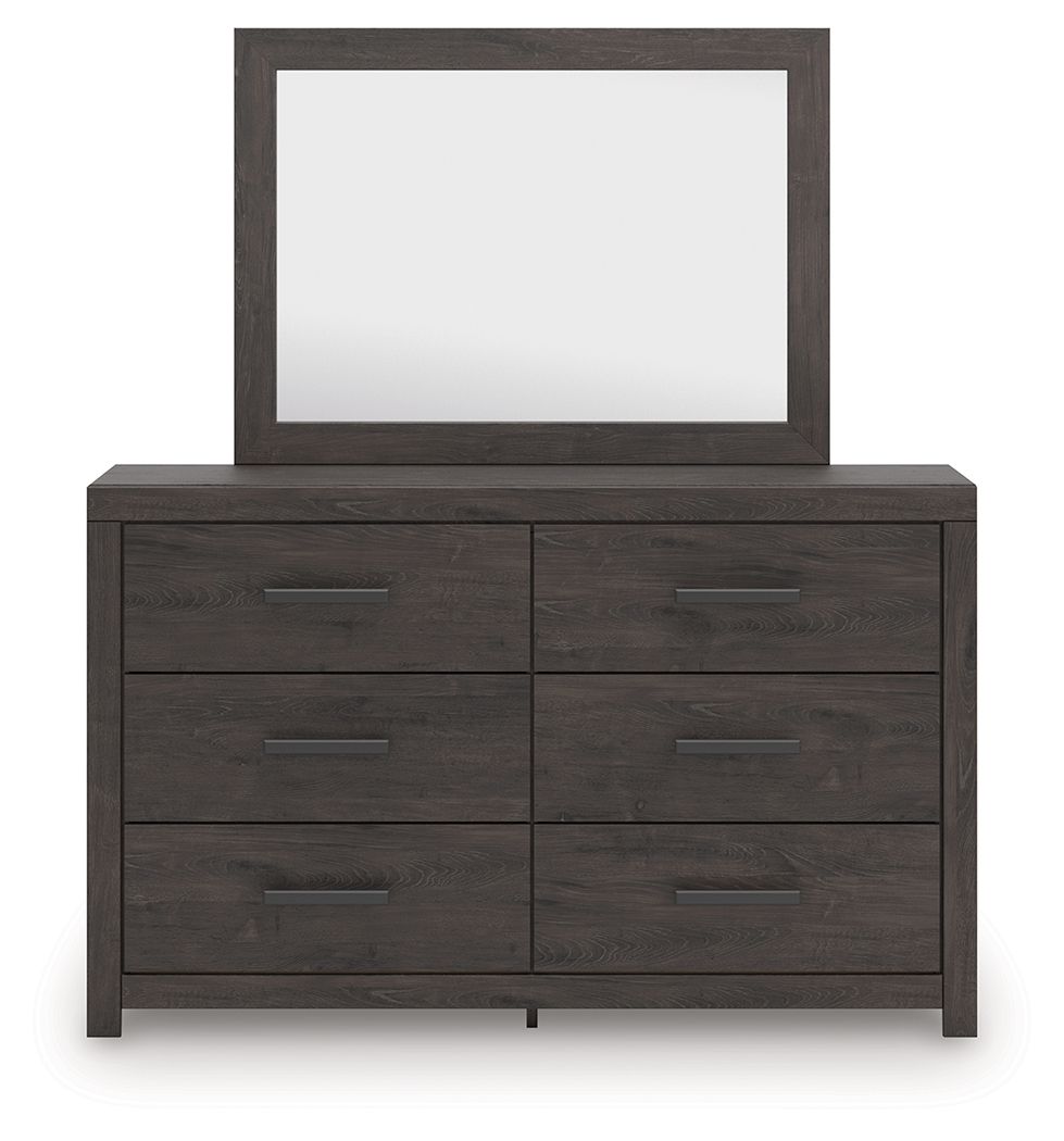 Prendonea - Dresser and Mirror - Charcoal