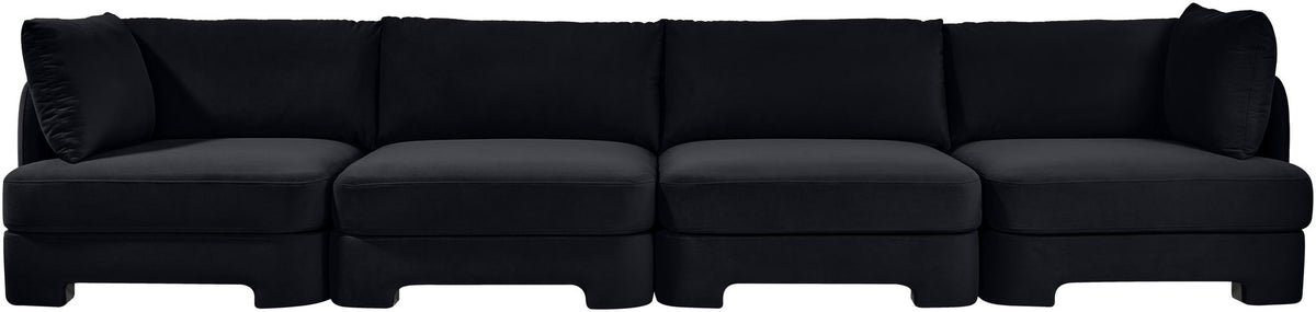 Hammond - Velvet Performance Fabric Upholstered 4 Piece Sofa