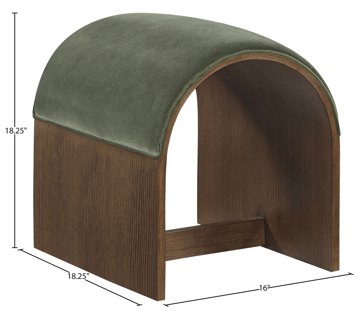 Sable - Velvet Performance Fabric Upholstered Bench