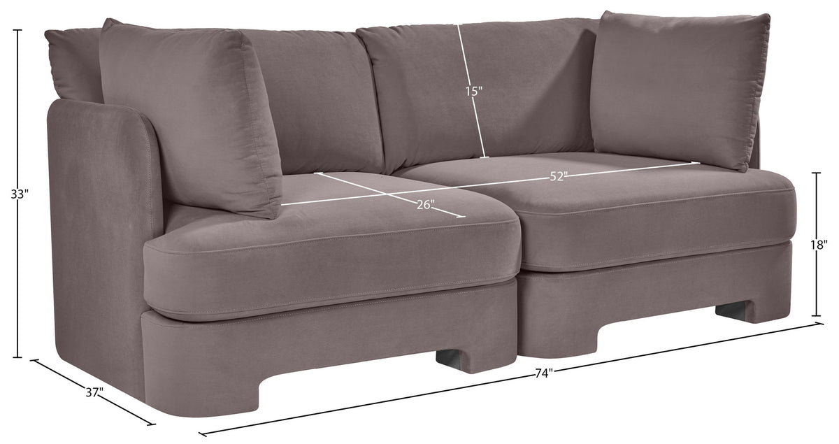 Hammond - Velvet Performance Fabric Upholstered 2 Piece Loveseat