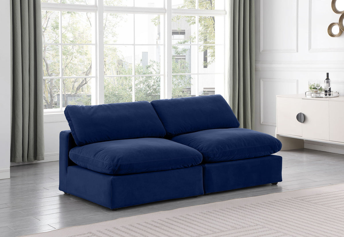 Comfy - Velvet Modular Armless Sofa 2 Seats