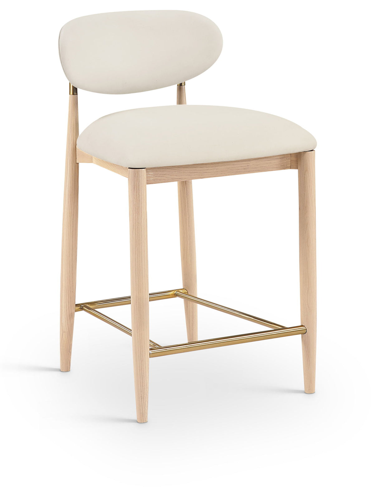 Riccio - Stool - Natural And Gold Frame
