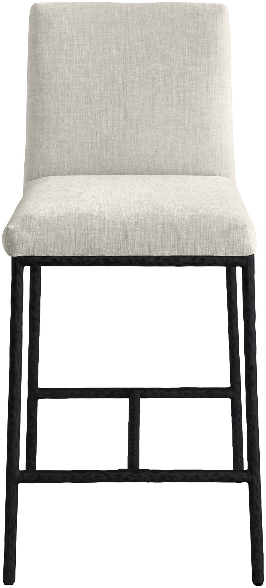 Reeves - Chenille Fabric Upholstered Counter Stool (Set of 2) - Black Base