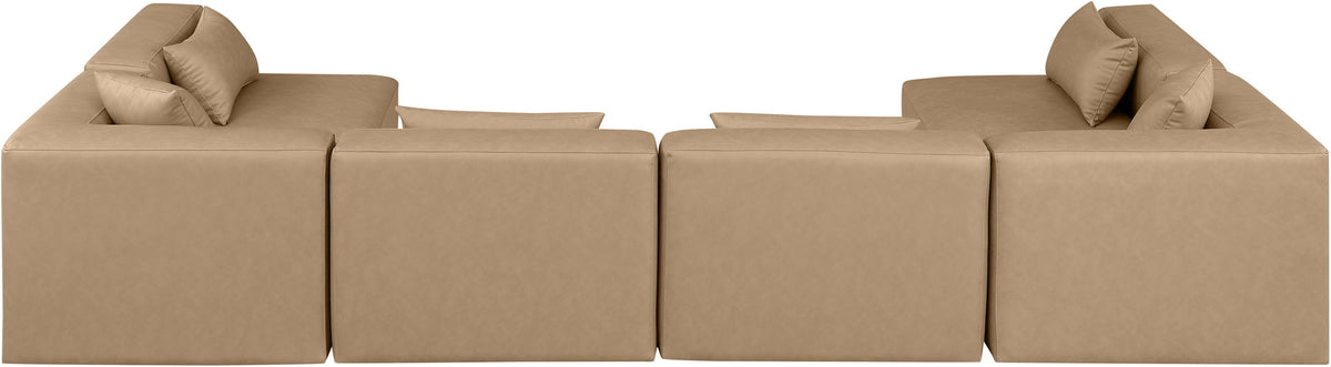 Cube - 6 Piece Modular Armless Sectional - Tan