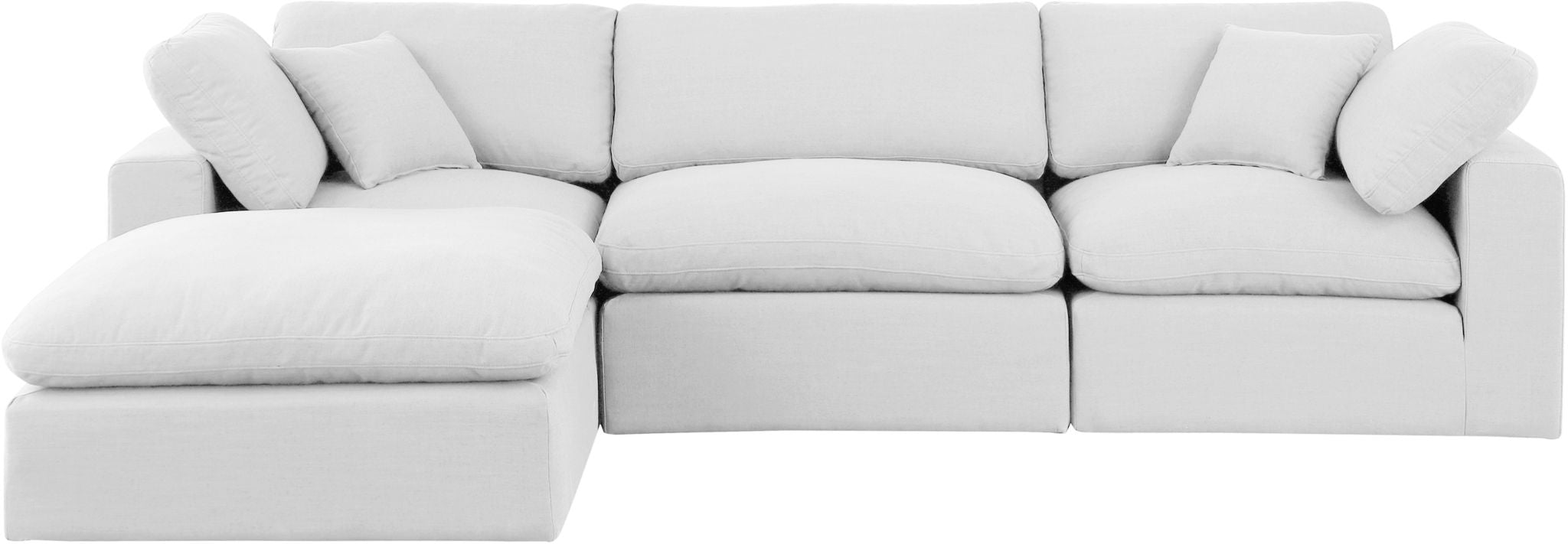 Comfy - 4 Piece Linen Fabric Modular Sectional With Chaise