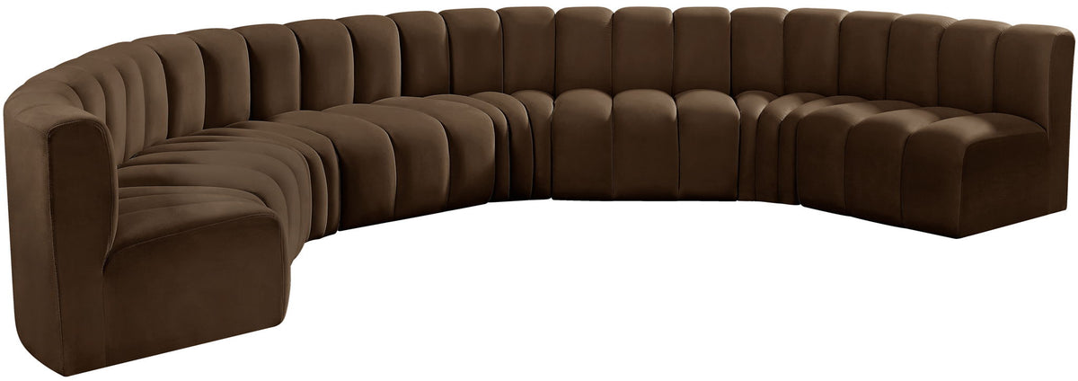 Arc - Velvet 8 Piece U-Shaped Modular Sofa