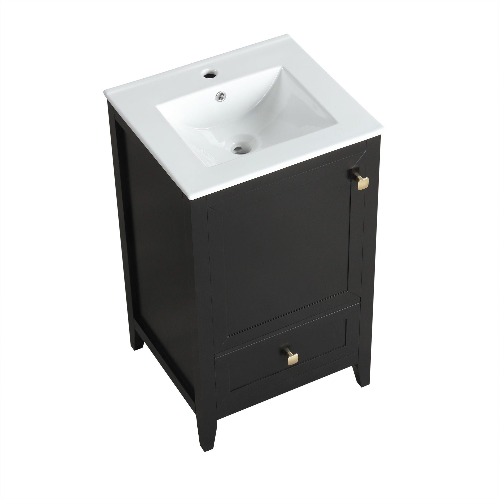 Bathroom Vanity With Sink, Soft Closing Cabinet Door, Storage Rack And Drawer