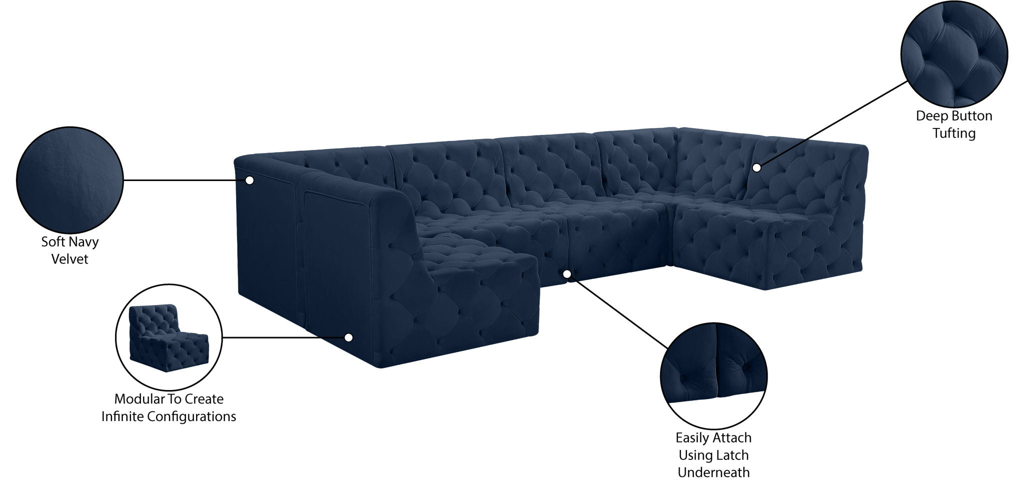 Tuft - 6 Piece Modular Sectional