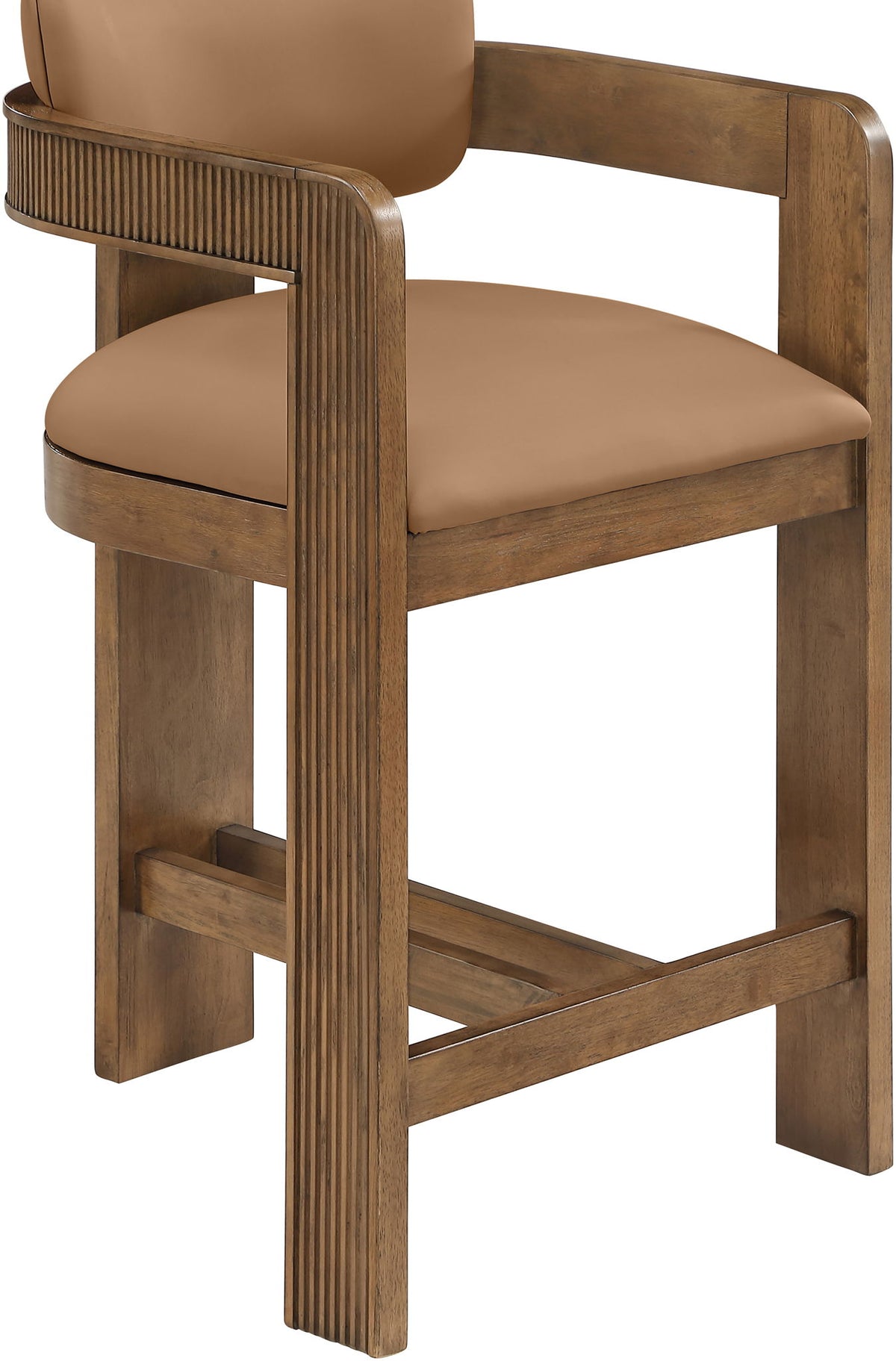 Sacha - Vegan Leather Upholstered Counter Stool With Brown Base
