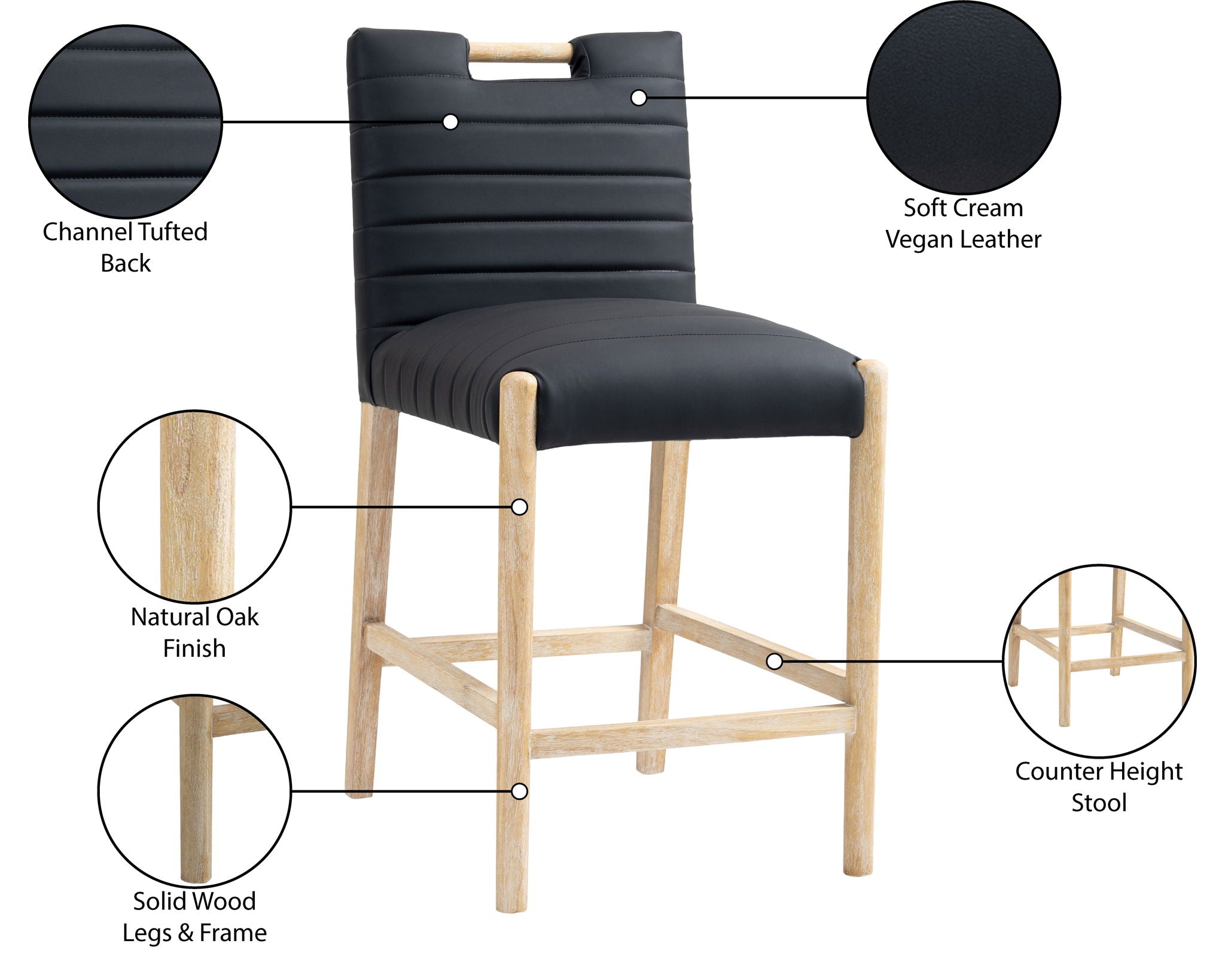 Aimee - Counter Stool - Light Brown Legs