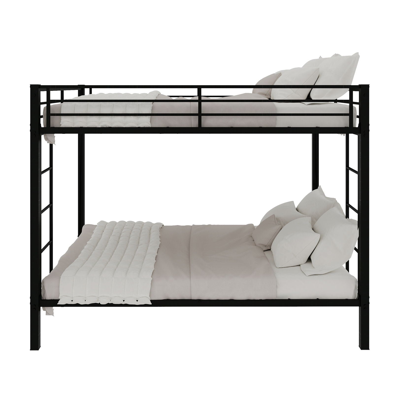 Bunk Bed For Kids, Convertible Frame With Ladders & Guardrail