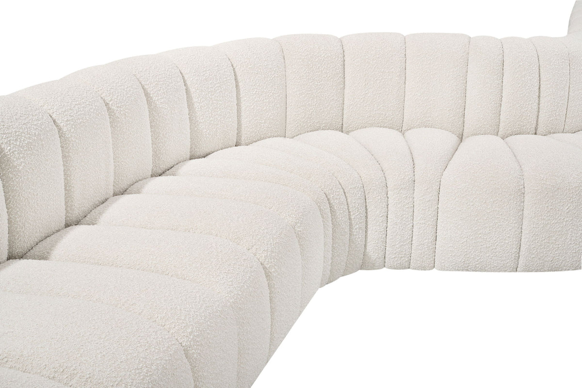 Arc - Boucle Fabric 8 Piece U-Shaped Modular Sofa