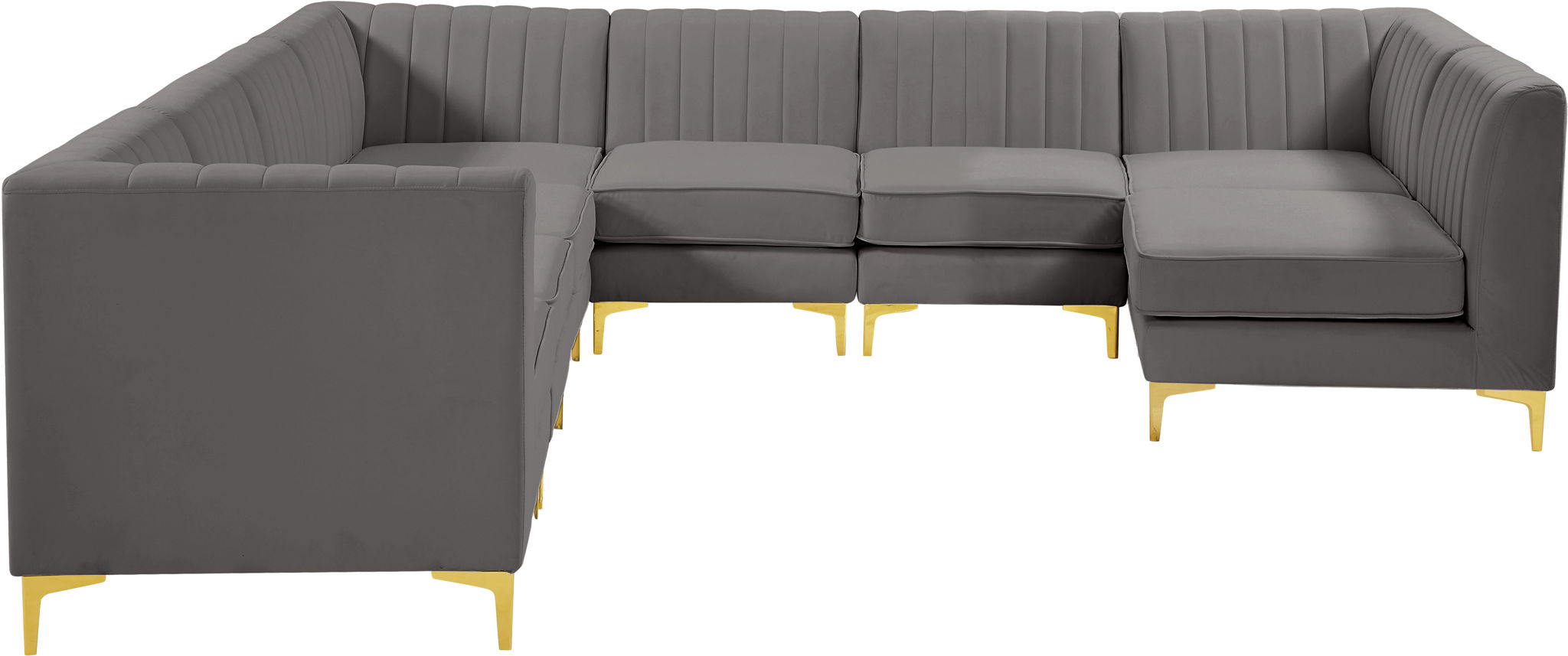 Alina - 8 Piece Velvet Modular Sectional
