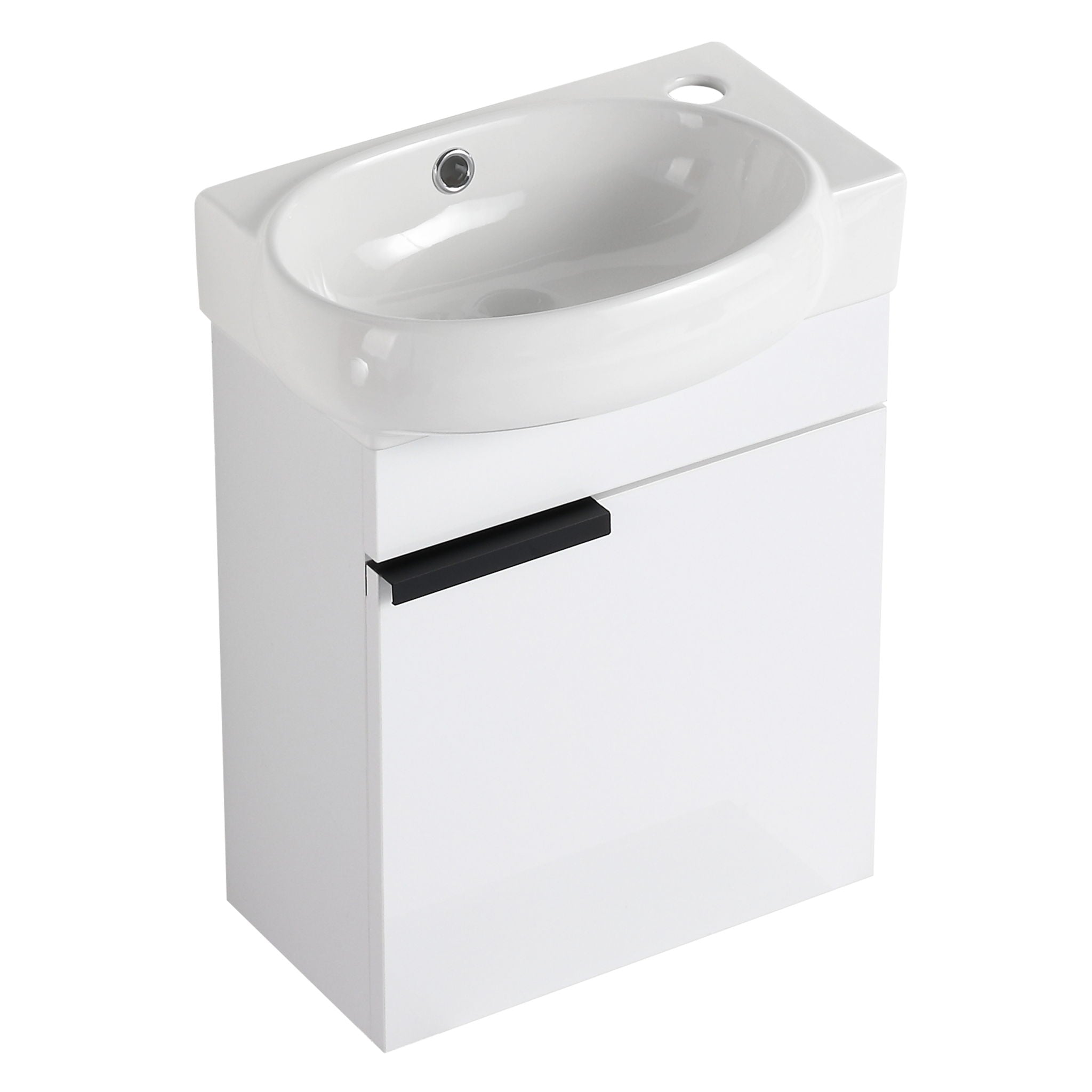 Wall Mounted Bathroom Vanity With Sink And Storage Rack, Soft Close Doors
