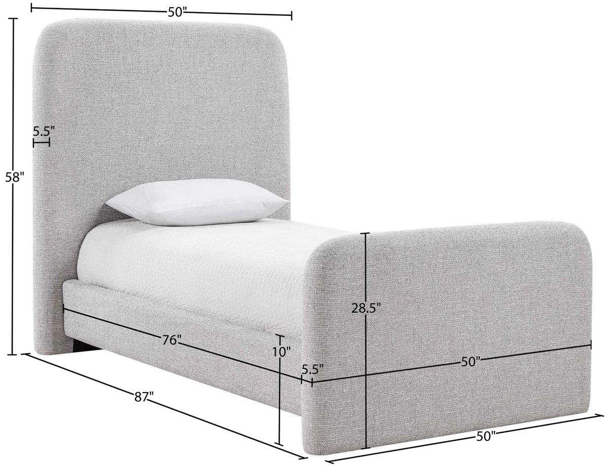 Fira - Linen Textured Fabric Upholstered Bed