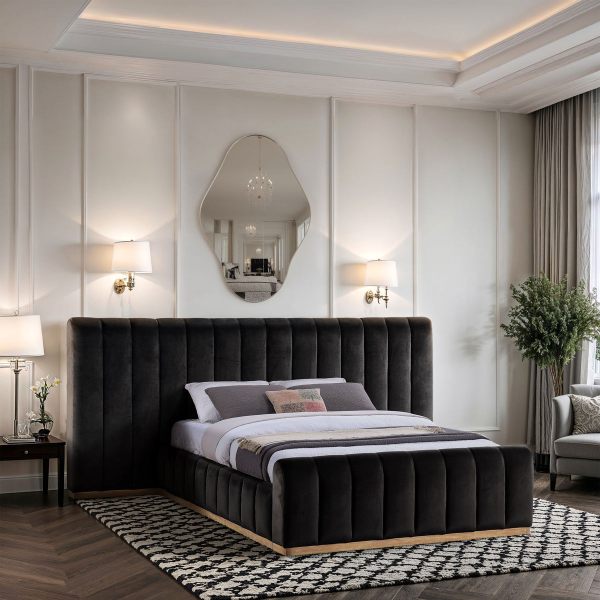 Amara - Velvet Upholstered Bed