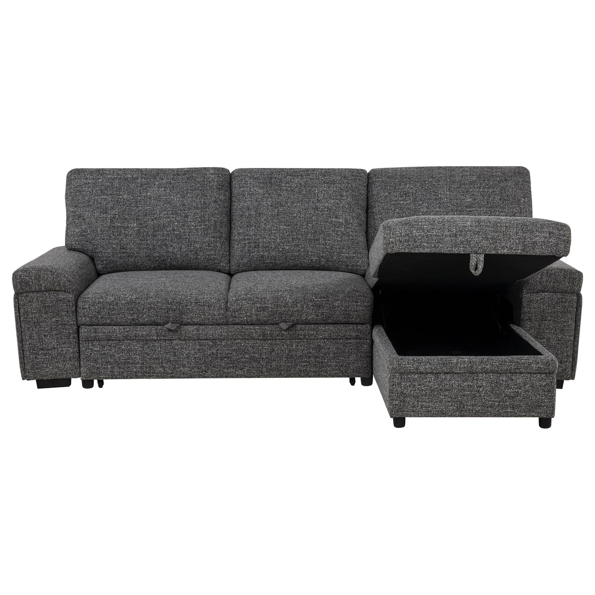 Demko Sleeper Sectional Sofa with Speaker and Storage Chaise Granite