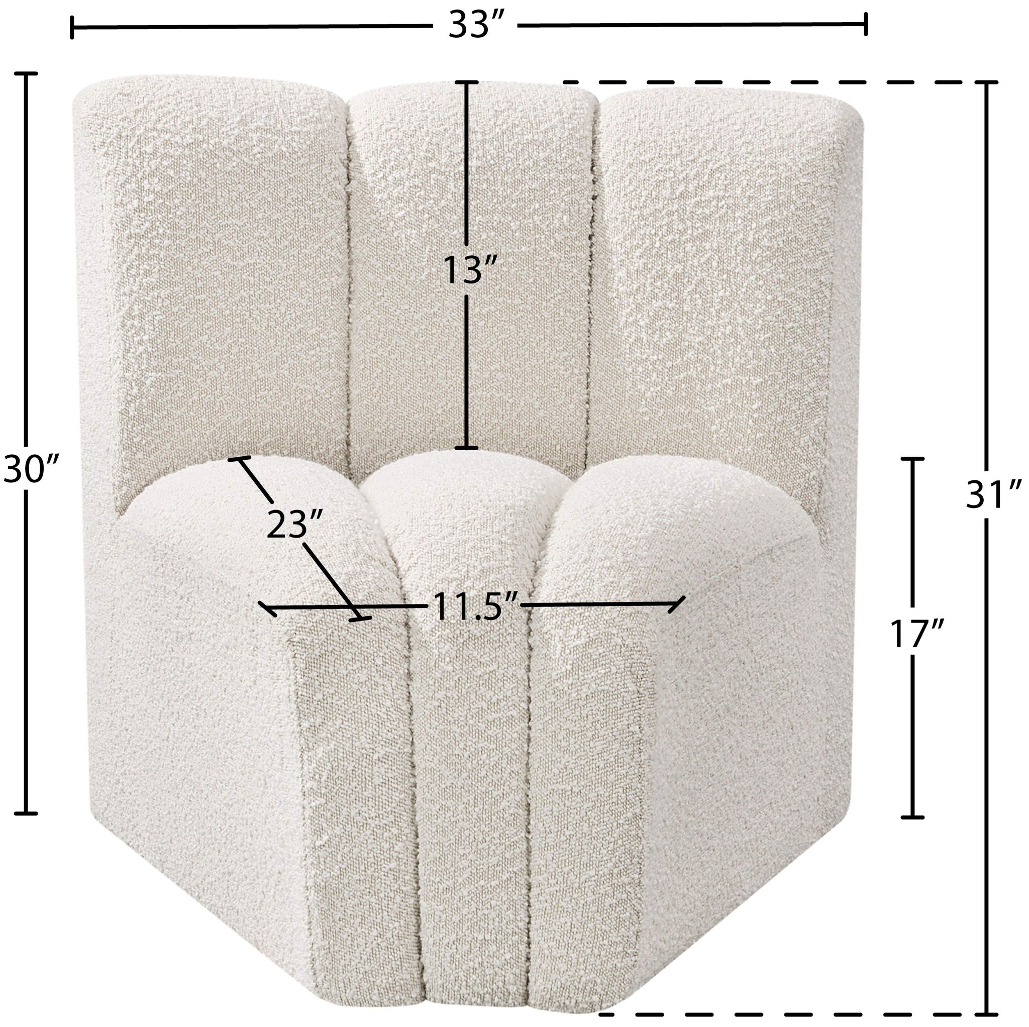 Arc - Boucle Fabric Curved Corner Chair