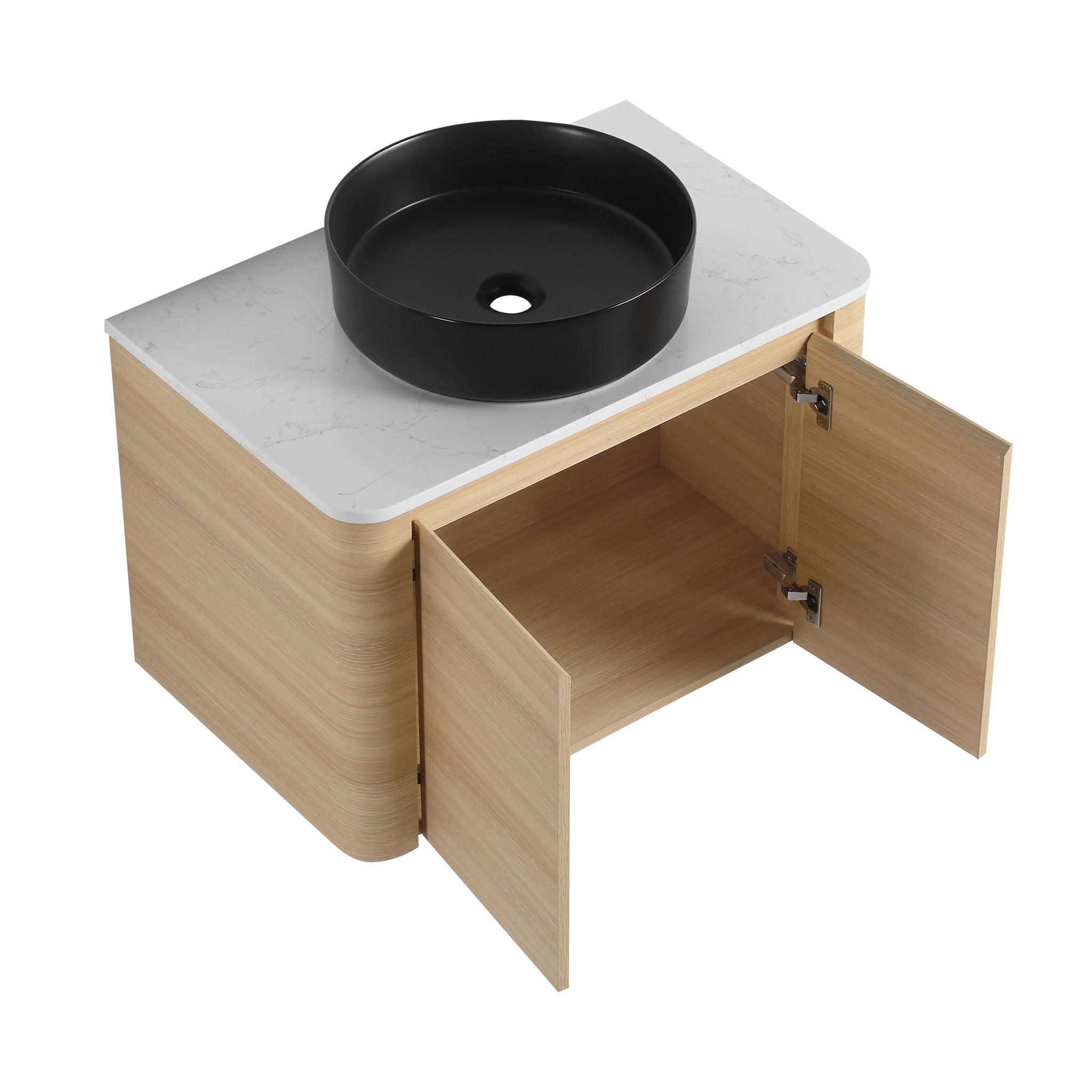 Mounted Bathroom Vanity With Art Sink & 2 Soft Close Doors