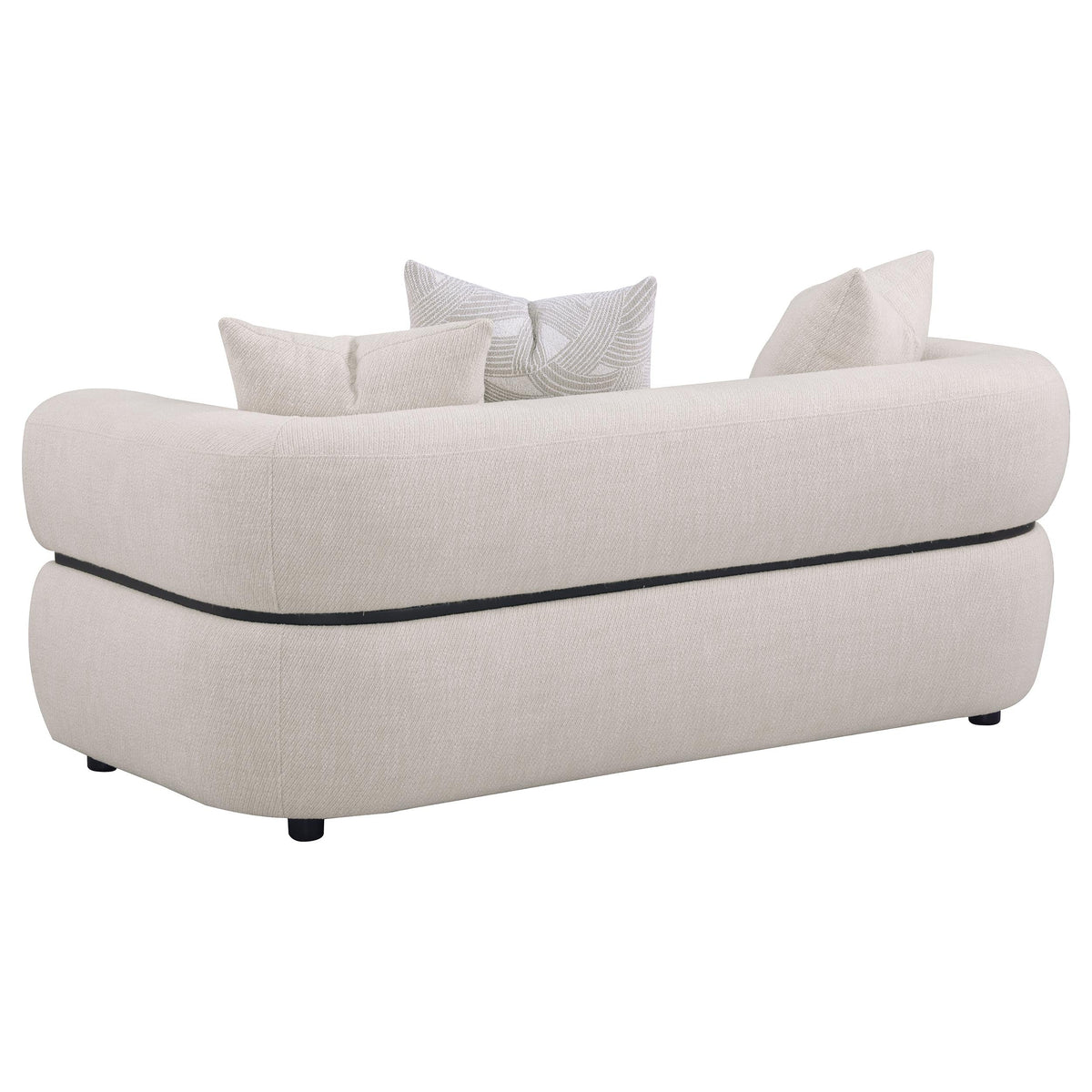 Jeanette 3-piece Fabric Upholstered Round Arm Sofa Set Beige