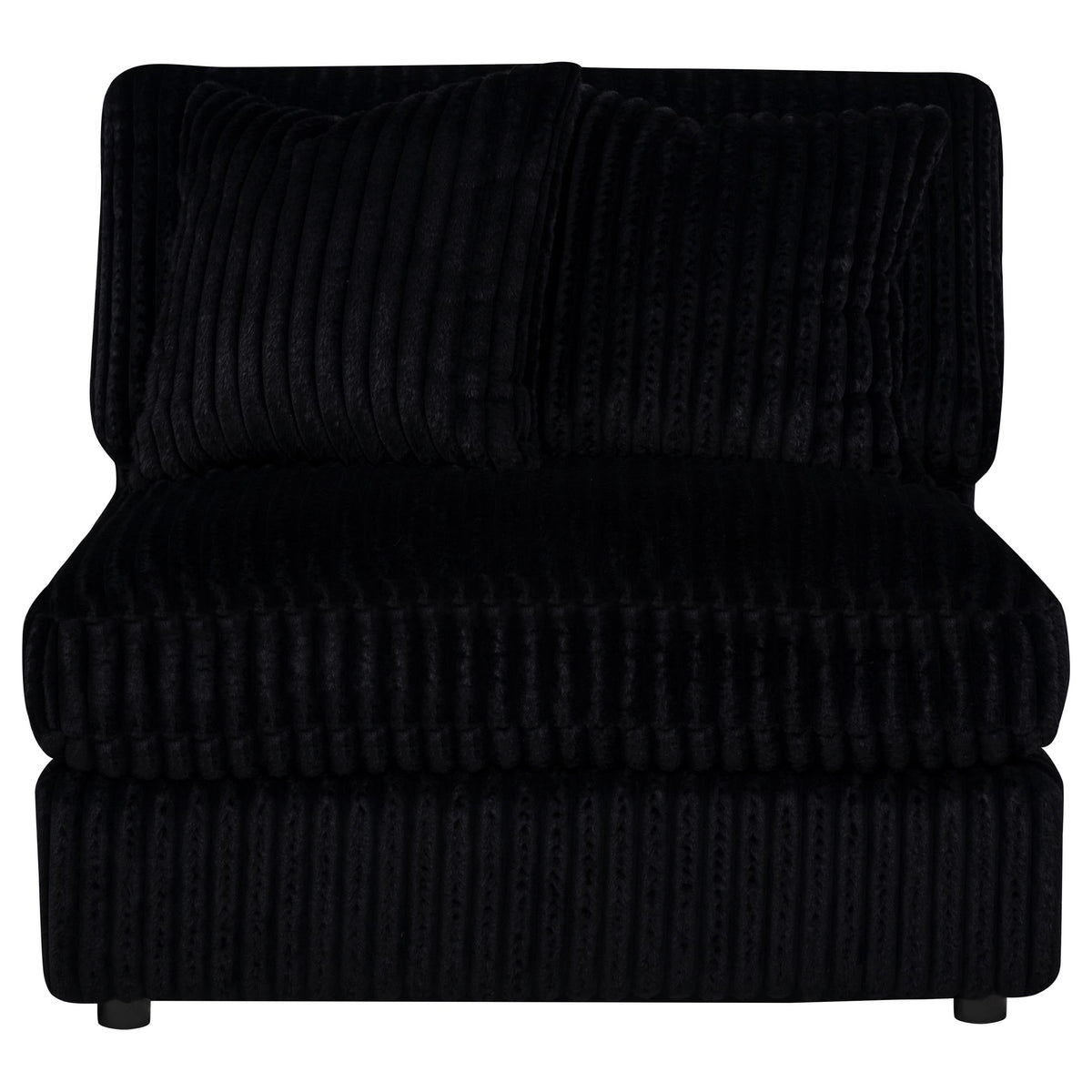 Blaine Corduroy Armless Chair with Reversible Cushions Black