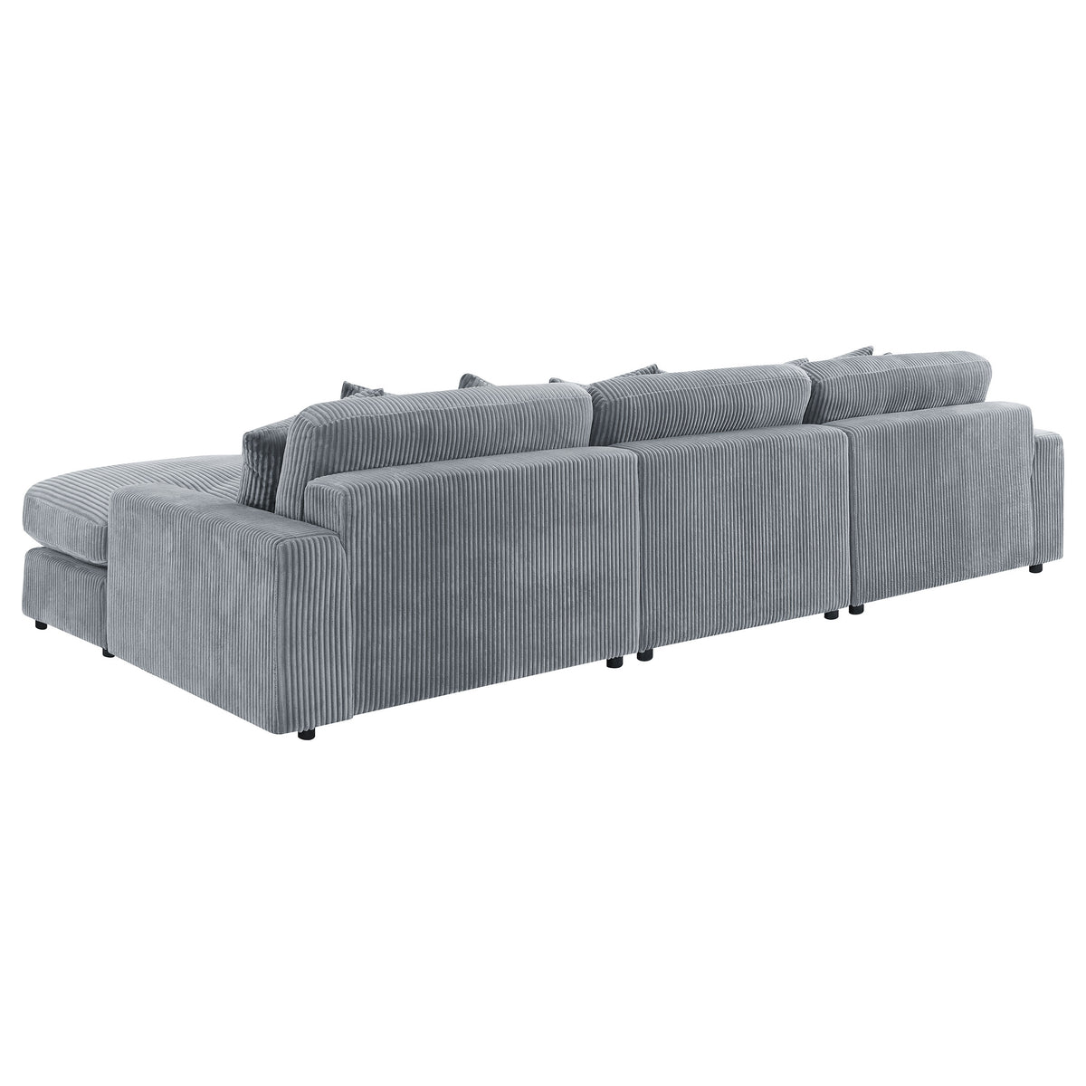 Blaine 3-Piece Corduroy Sectional in Fog