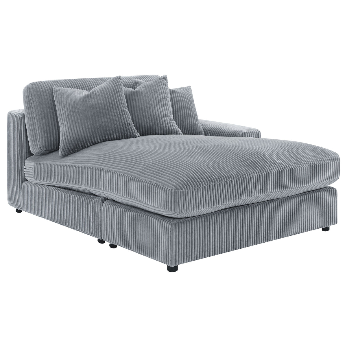 Blaine 3-Piece Corduroy Sectional in Fog