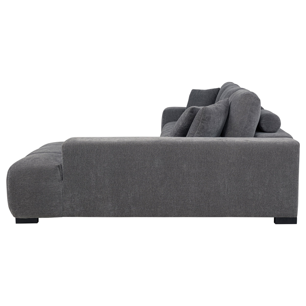 Octavia Tufted 2-Piece Sectional Chaise Sofa Charcoal Grey