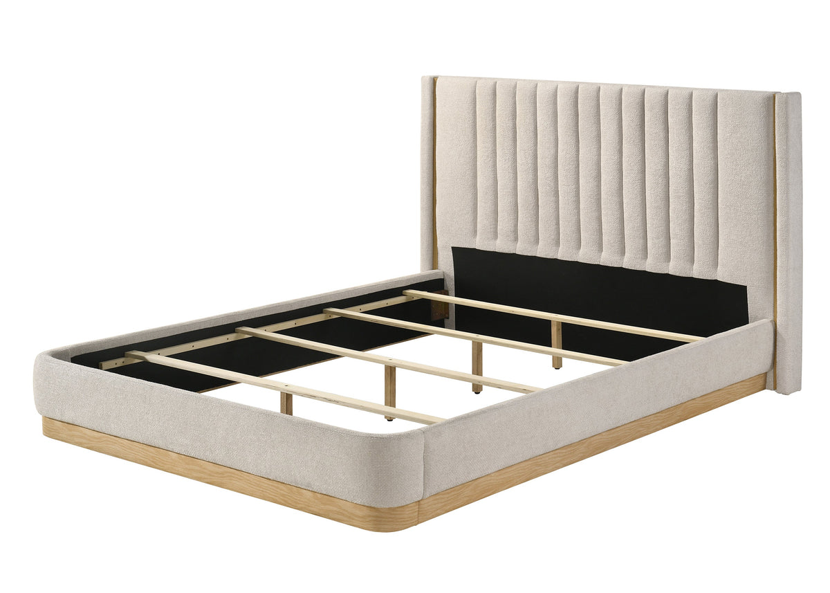 Charlene Oat Tweed Upholstered Queen Bed