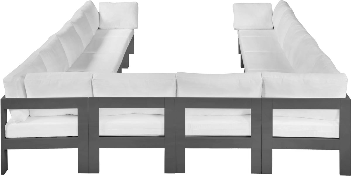 Nizuc - Outdoor Patio 12 Piece Modular Sectional With Gray Frame