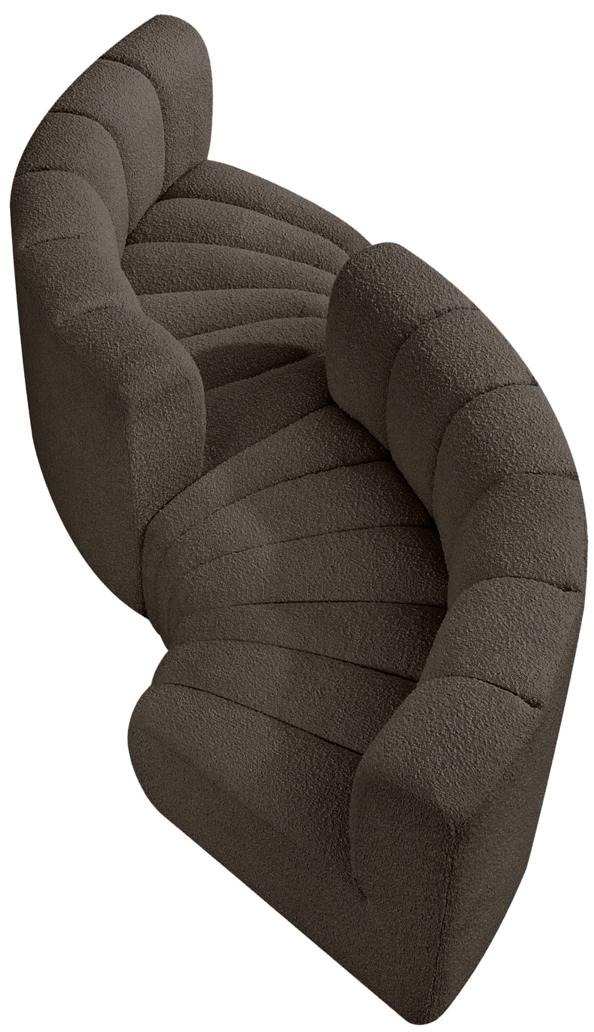 Arc - Boucle Fabric 4 Piece Curved Modular Sofa