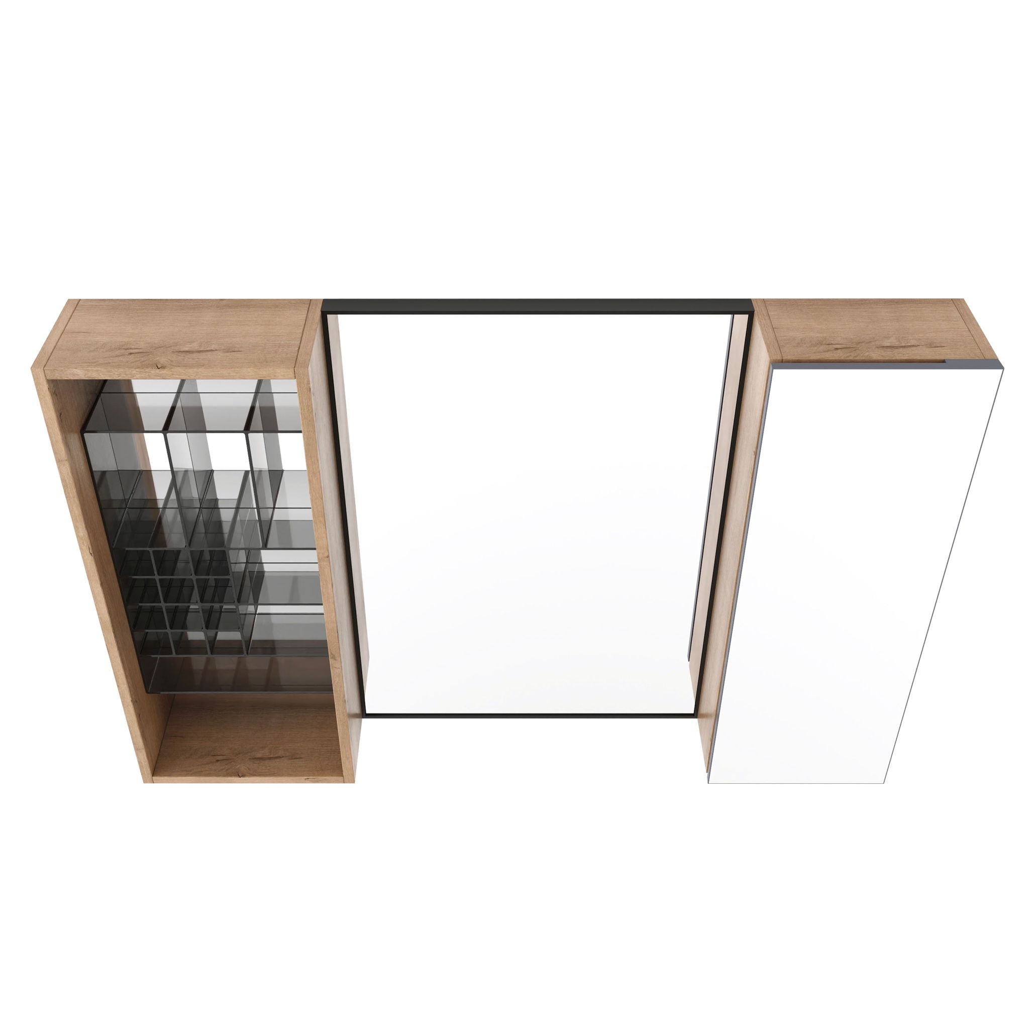41.3" Wall Mounted Bathroom Cabinet With Adjustable Shelves Storage Unit - Imitative Oak