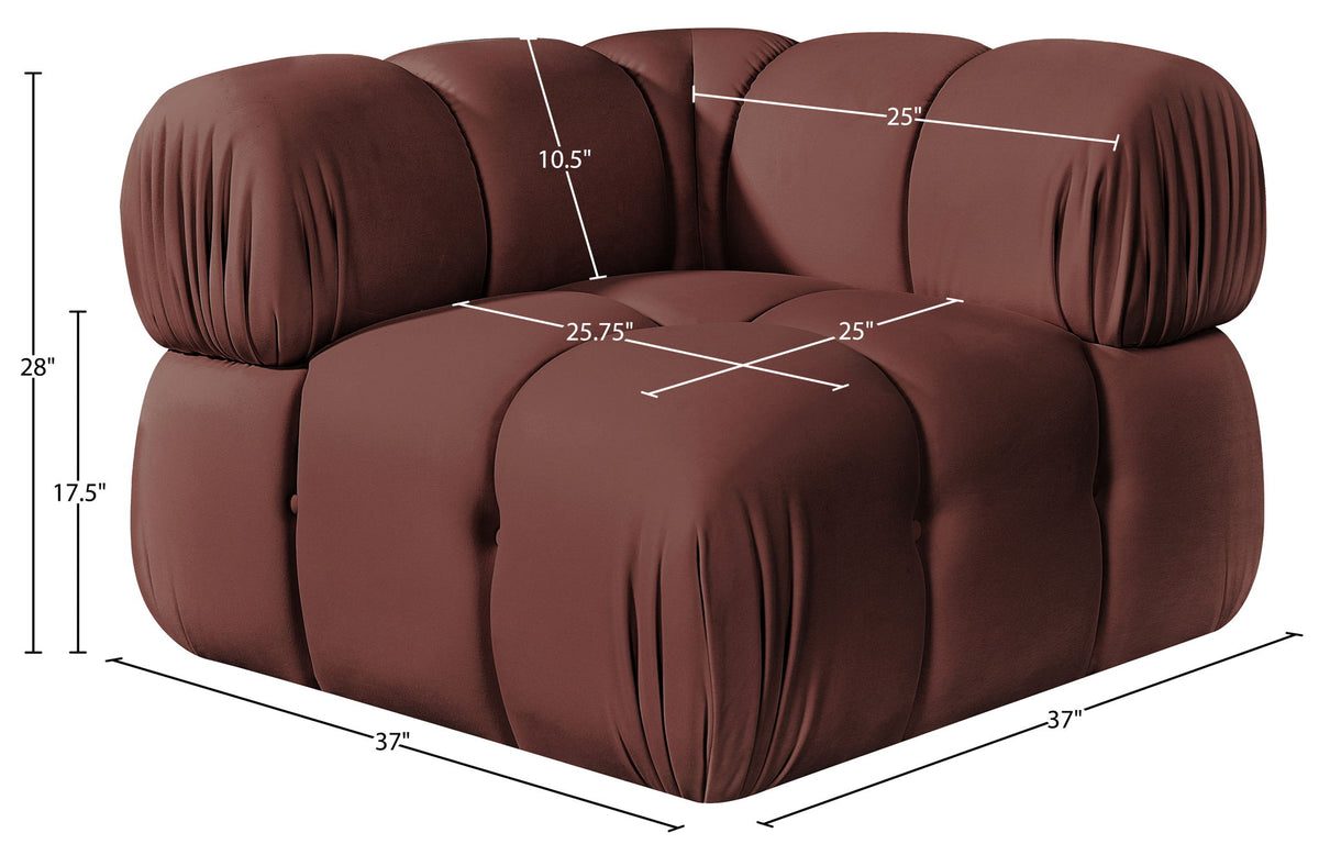 Orin - Velvet Performance Fabric Upholstered Modular Corner Chair
